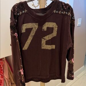 We The Free Mauve Long Sleeve Top with Faded '72' Graphic